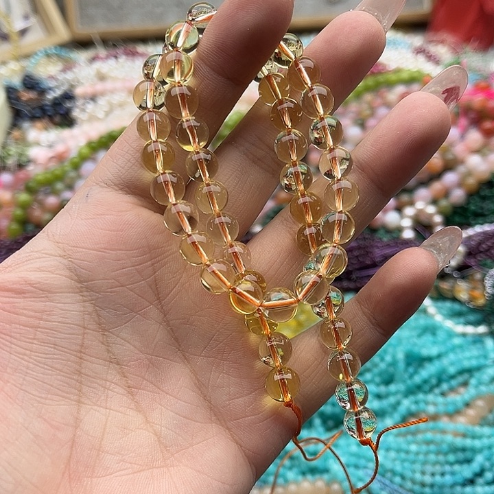 玛瑙/玉髓珠宝半成品未镶嵌8mm左右黄水晶