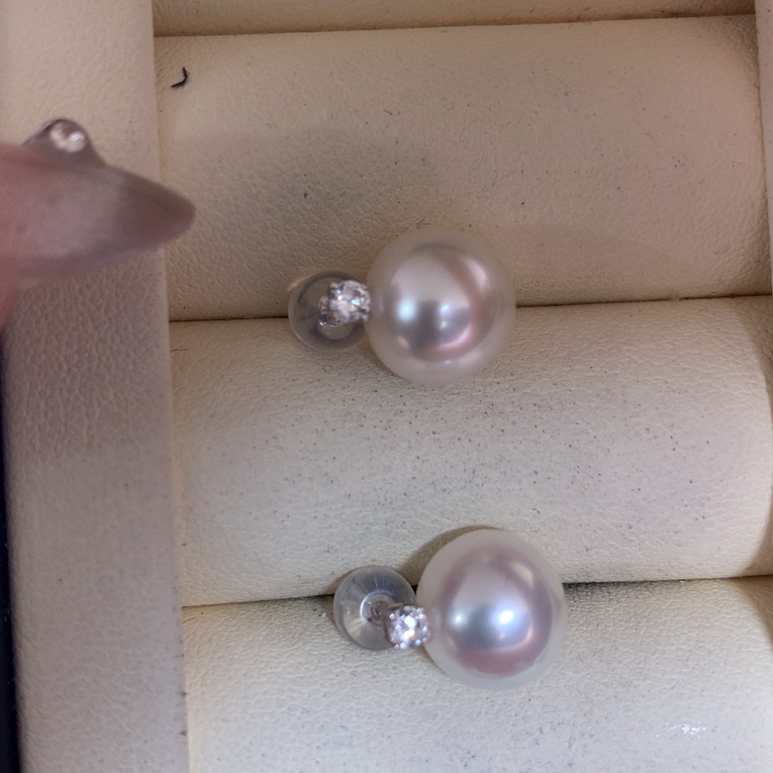 海水珍珠耳饰18K金镶嵌