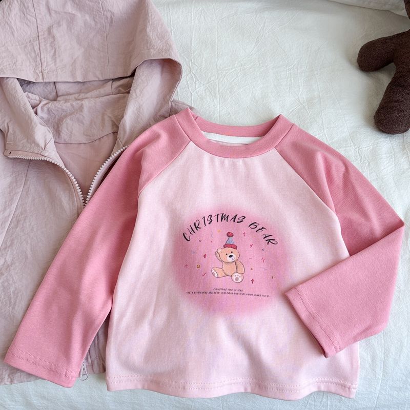 女童新款长袖印花T恤春装小童卡通春秋打底小女孩上衣女宝圆领