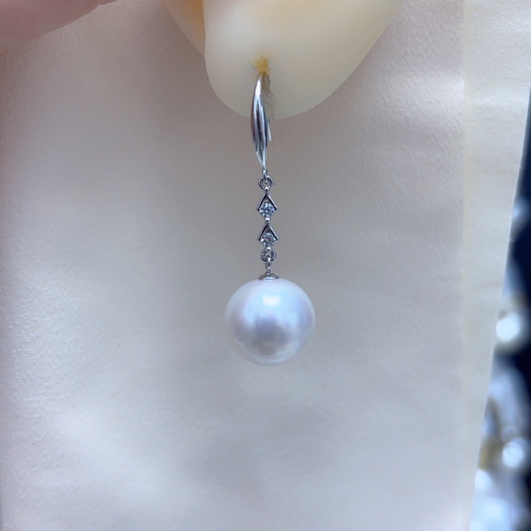 淡水珍珠耳饰银S925镶嵌
