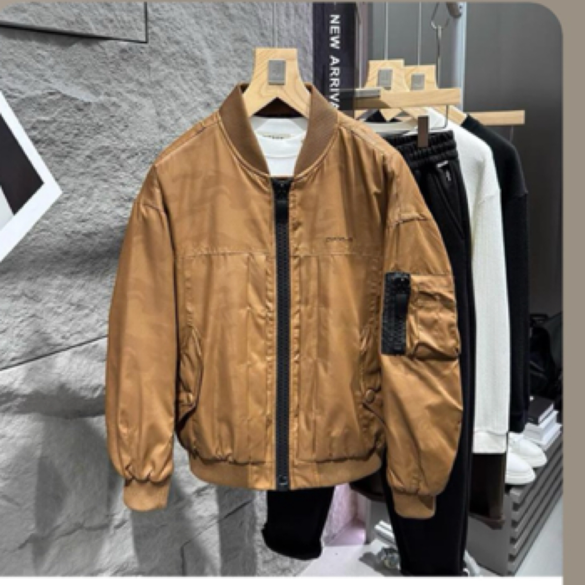 2025新款baybos-黑色外套男款时尚（6208）