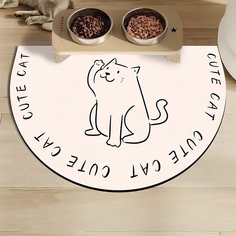 可爱卡通猫狗宠物专用餐垫碗垫家用卧室吸水防滑速干耐脏垫子加厚