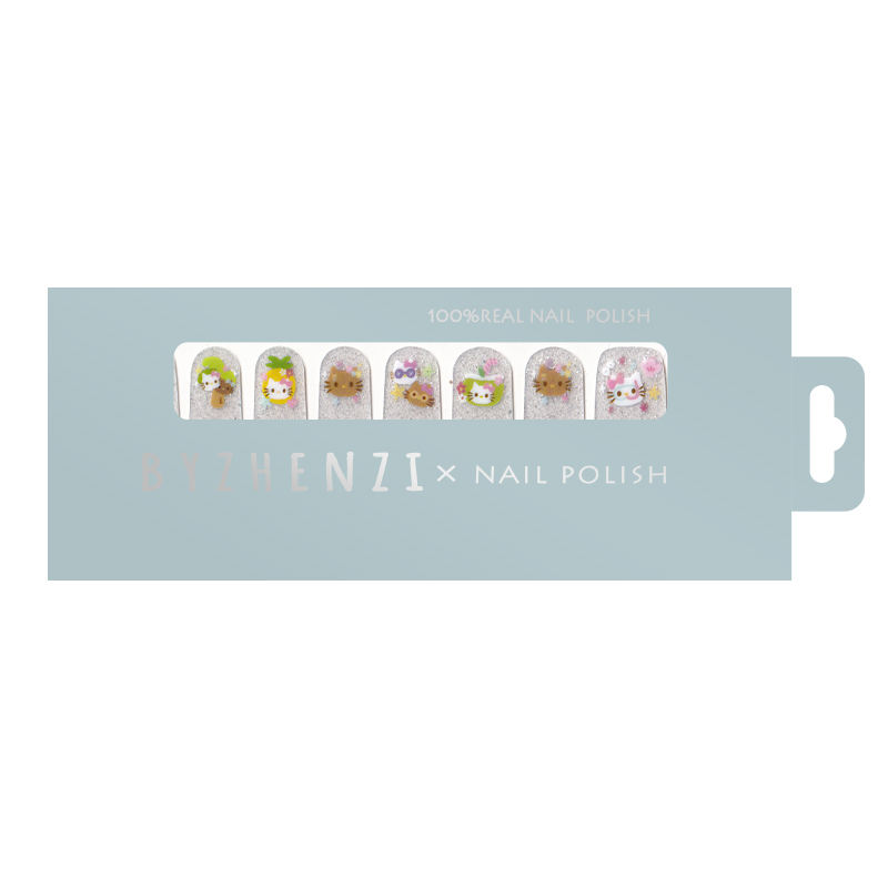 BYZHENZI STORE【夏威夷 】 蒂可爱亮片卡通美甲贴纸甲油膜