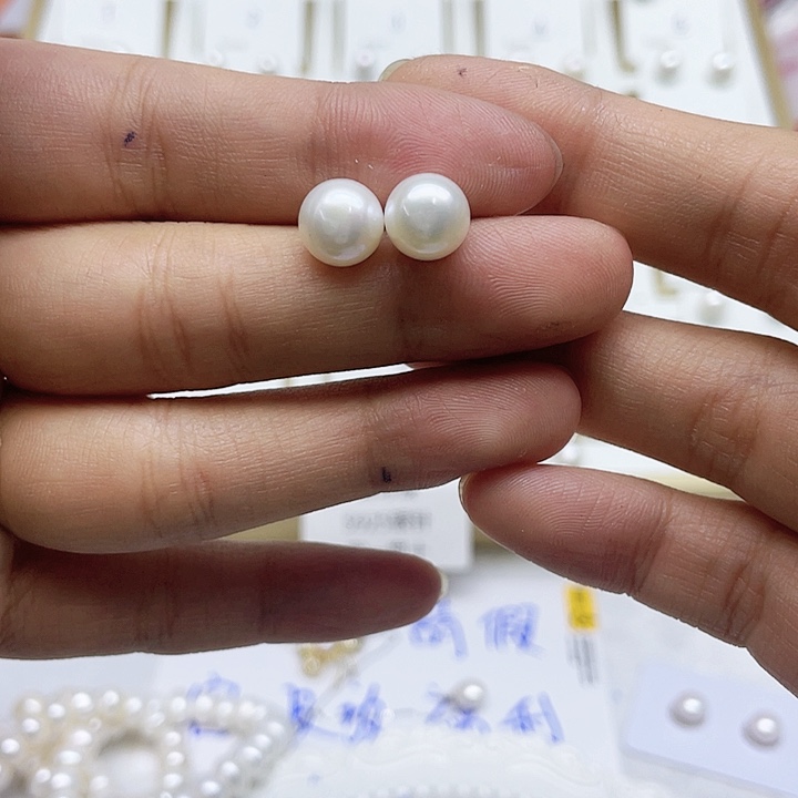 淡水珍珠耳饰银S925镶嵌神**爱