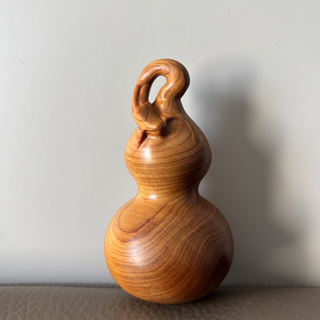 天然崖柏陈化老料龙须头葫芦摆件龙头葫芦手把件福禄吉祥挂件