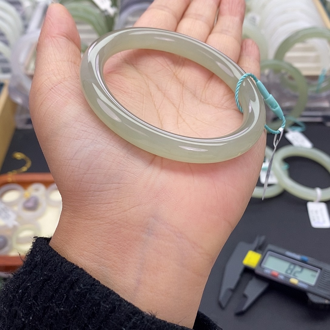 和田玉未镶嵌珠宝奇石和田玉手镯54.55