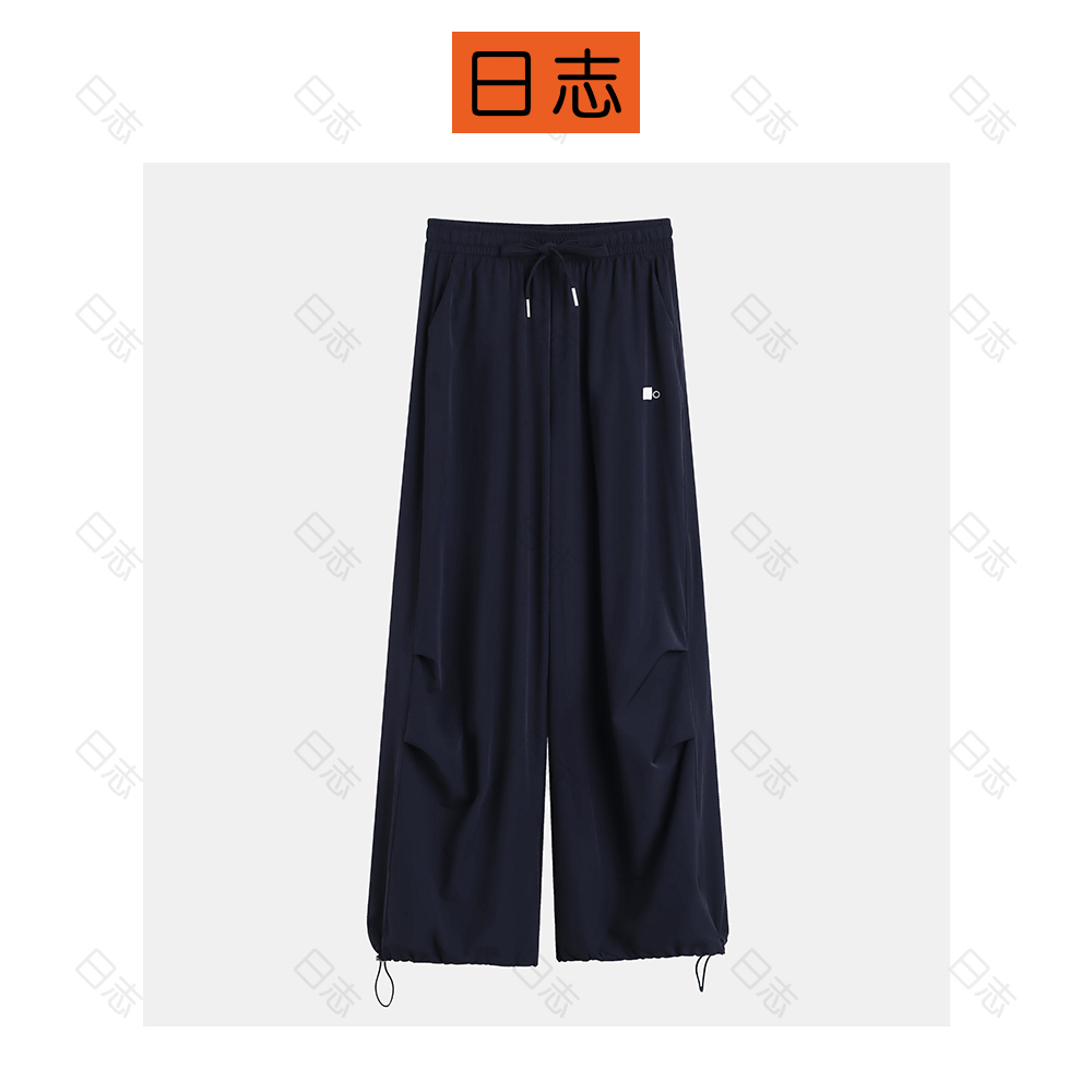 工装裤女夏季薄款高腰宽松阔腿刺绣速干休闲裤DD52P410+KD52P410