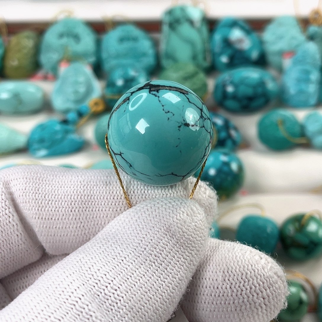 绿松石未镶嵌车挂尺寸22.2