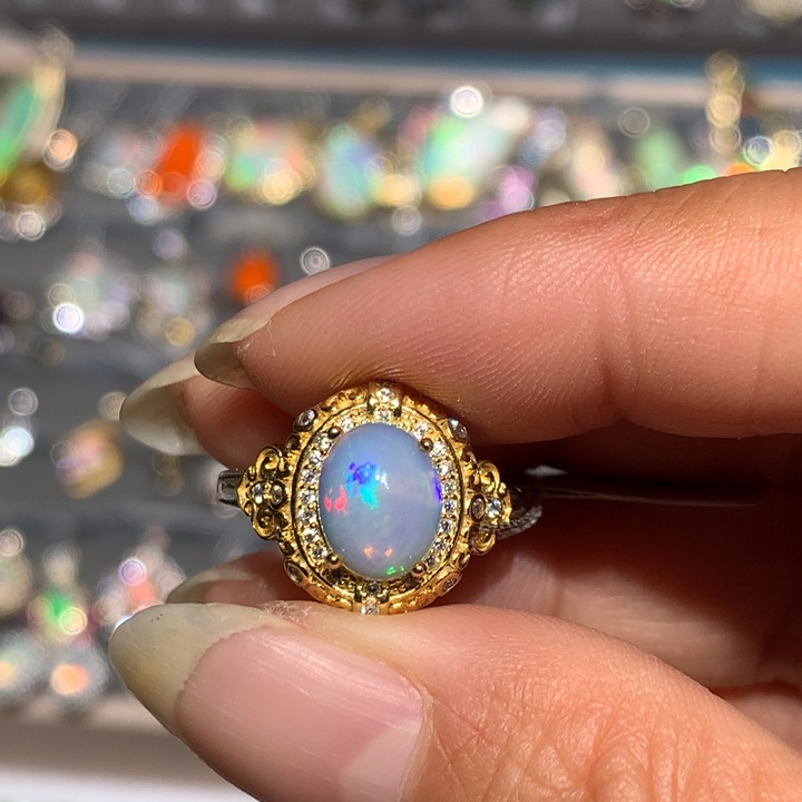 欧泊银S925镶嵌戒指福利戒指