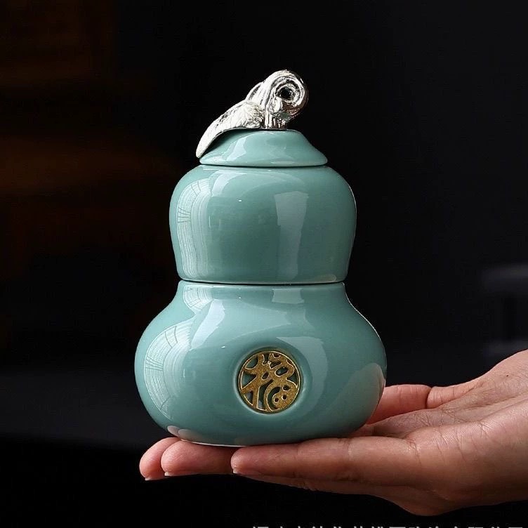 葫芦绿陶瓷密封罐