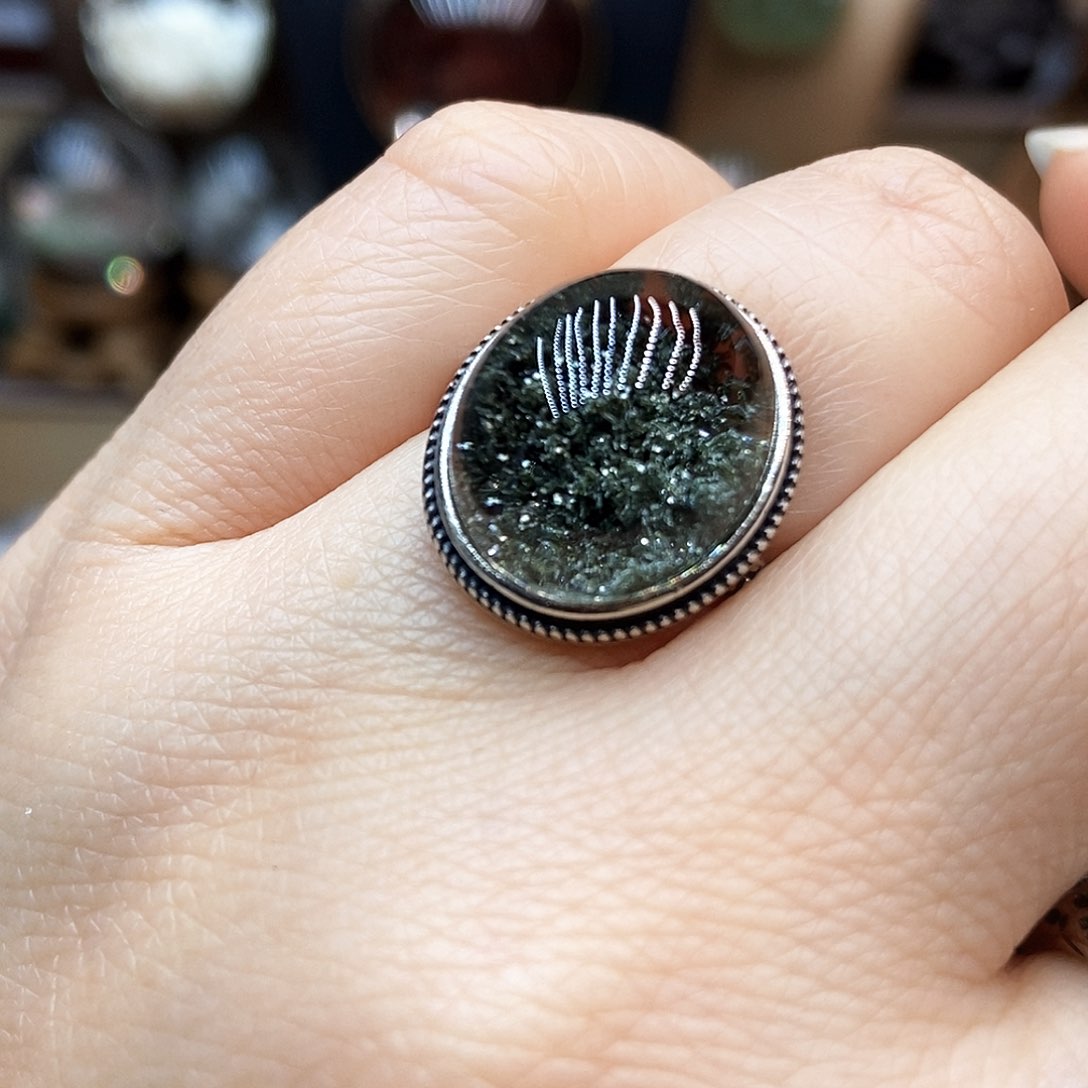 水晶戒指不退不换银S925镶嵌静*