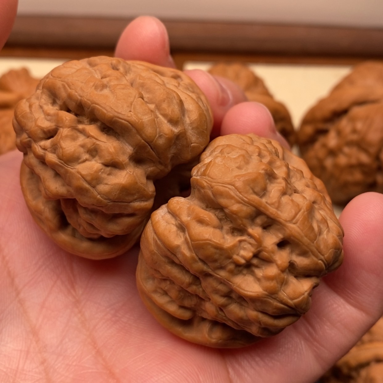 【闪购商品】把件文玩核桃开背蛙边41左右