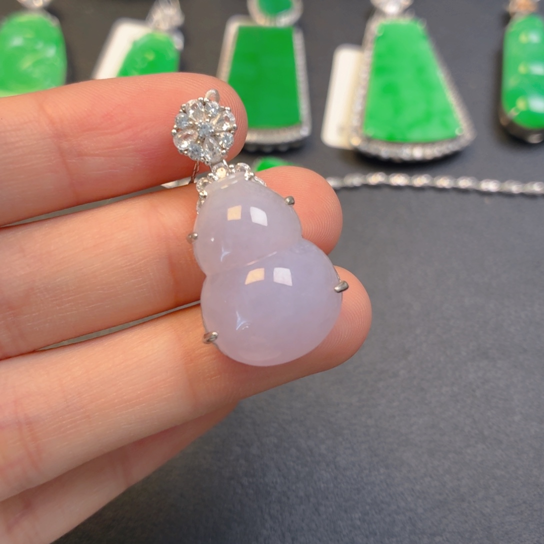 翡翠银S925镶嵌颈饰