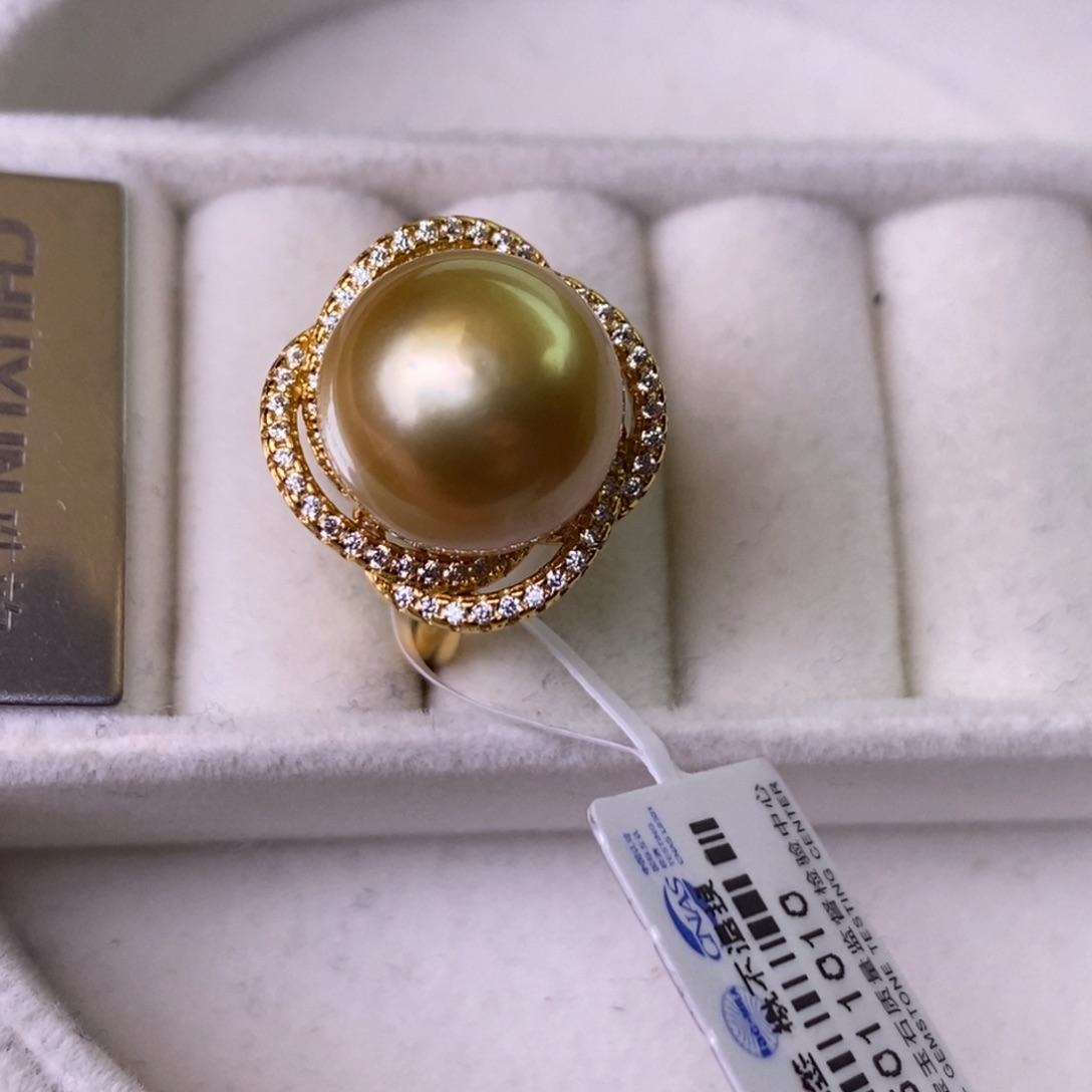 海水珍珠戒指银S925镶嵌