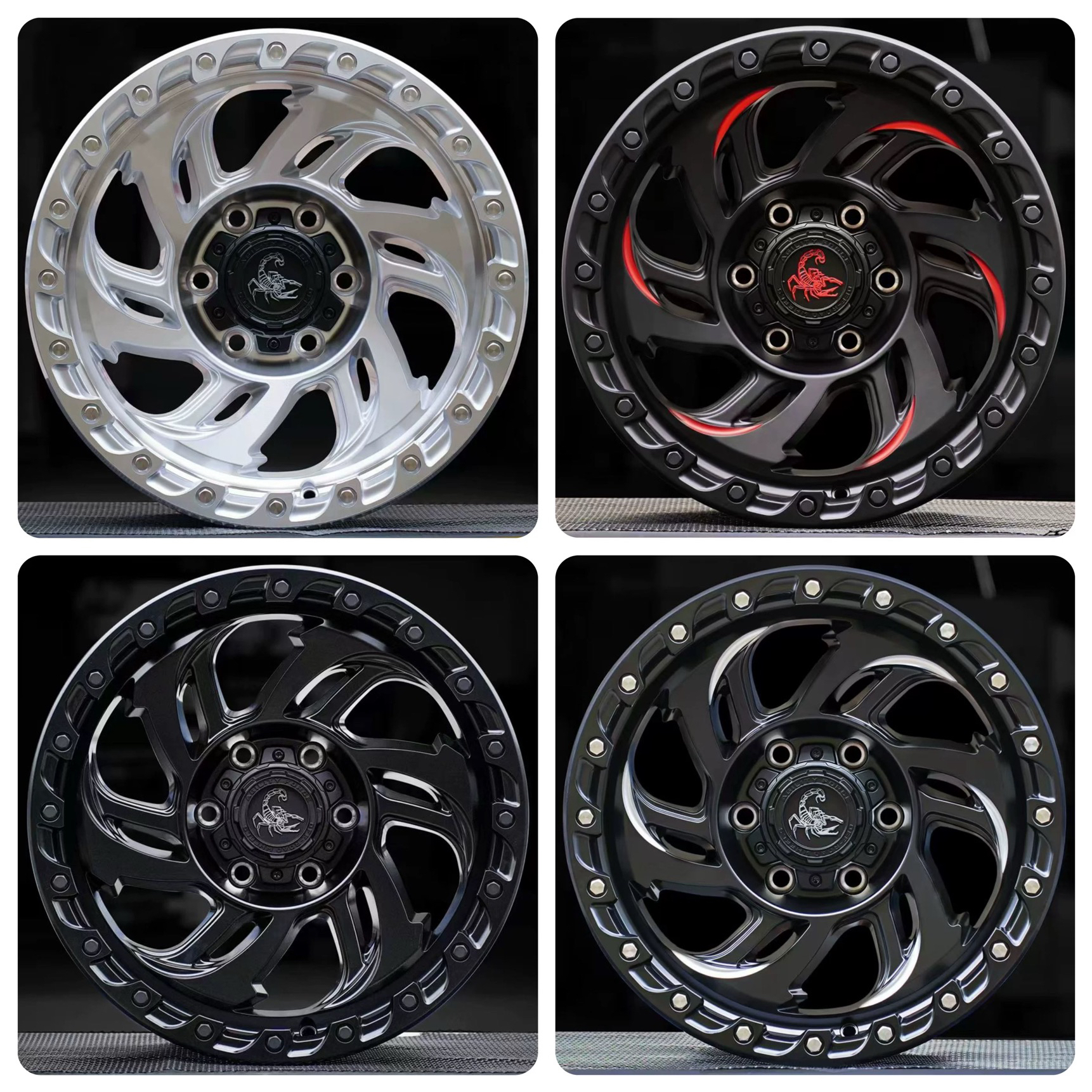 AF大漠毒蝎内防脱越野负值轮毂牧马人H5坦克300 400 500炮ranger