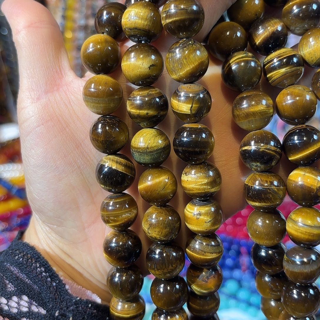 玛瑙/玉髓未镶嵌珠宝半成品虎眼卡14一条