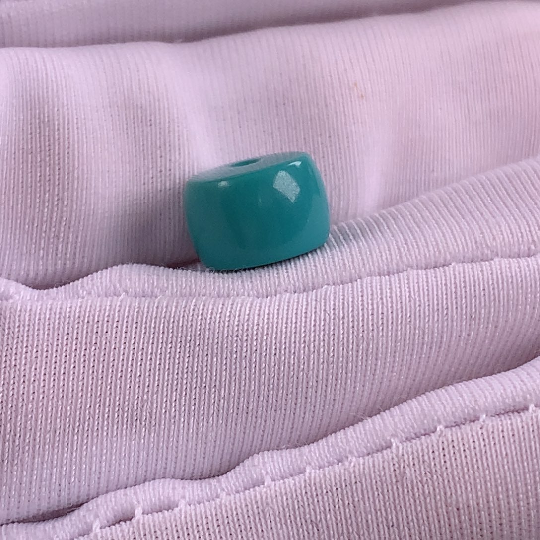 绿松石未镶嵌挂件9.7x6.5青皮料全品无暇