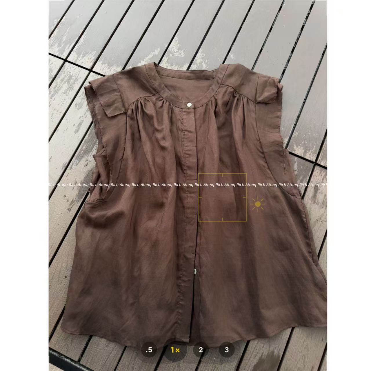 atong/阿彤-【小飞袖】-2025 春夏韩代款压褶小衫短袖0601-11