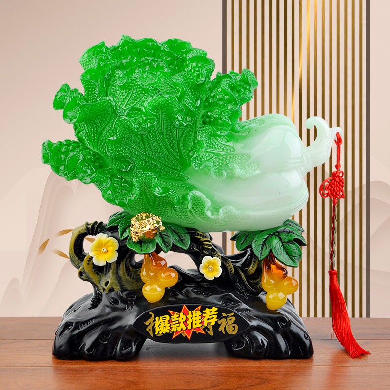 新中式葫芦福白菜玄关电视柜酒柜摆件家居客厅装饰品工艺品直播