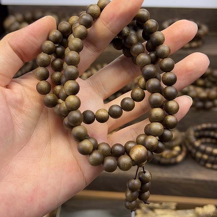 沉香沉香碎屑08圆珠多圈29克