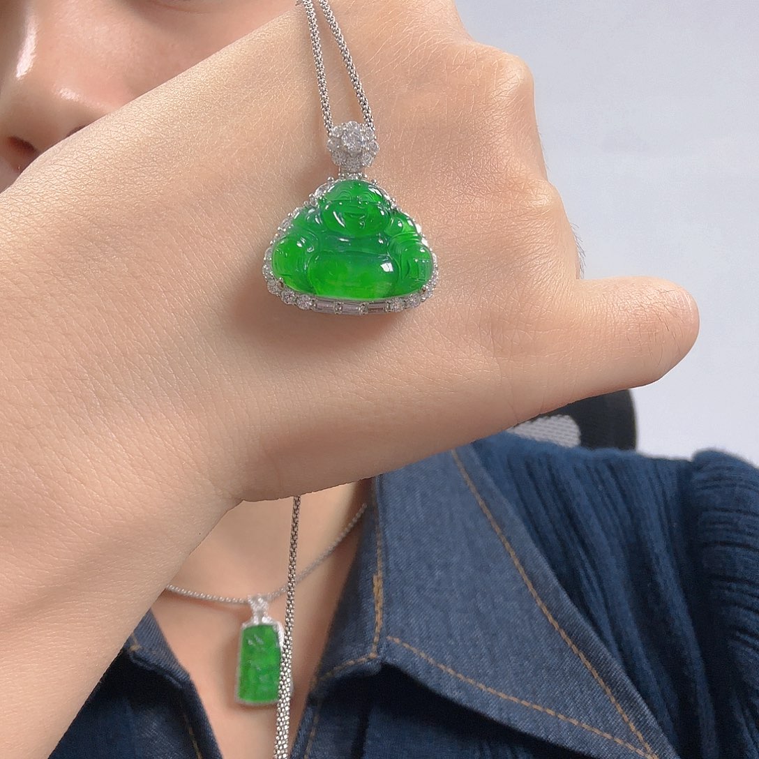 翡翠银S925镶嵌吊坠(不含链)