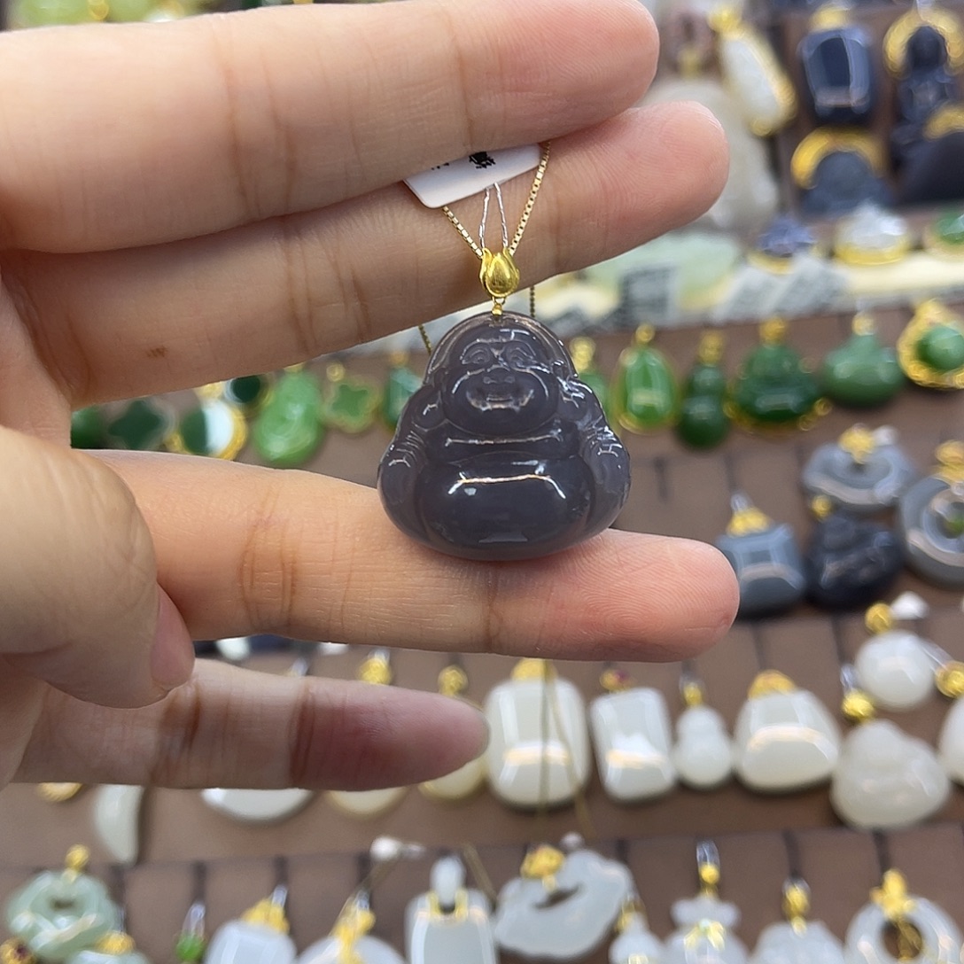 吊坠(赠链)18K金镶嵌和田玉