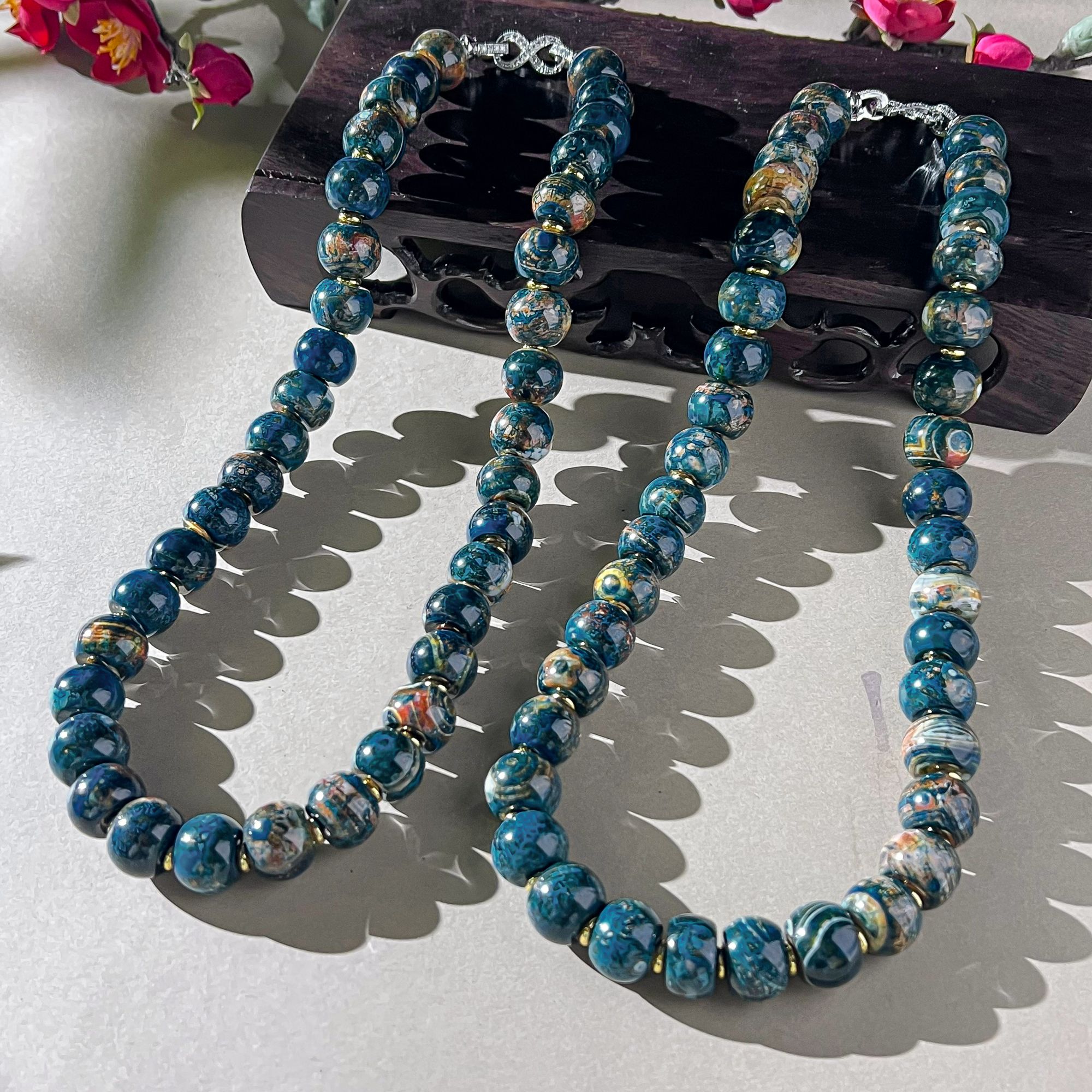 S8421【东齐珠宝】金郁蓝金玛瑙项链-多样性发货只发一件