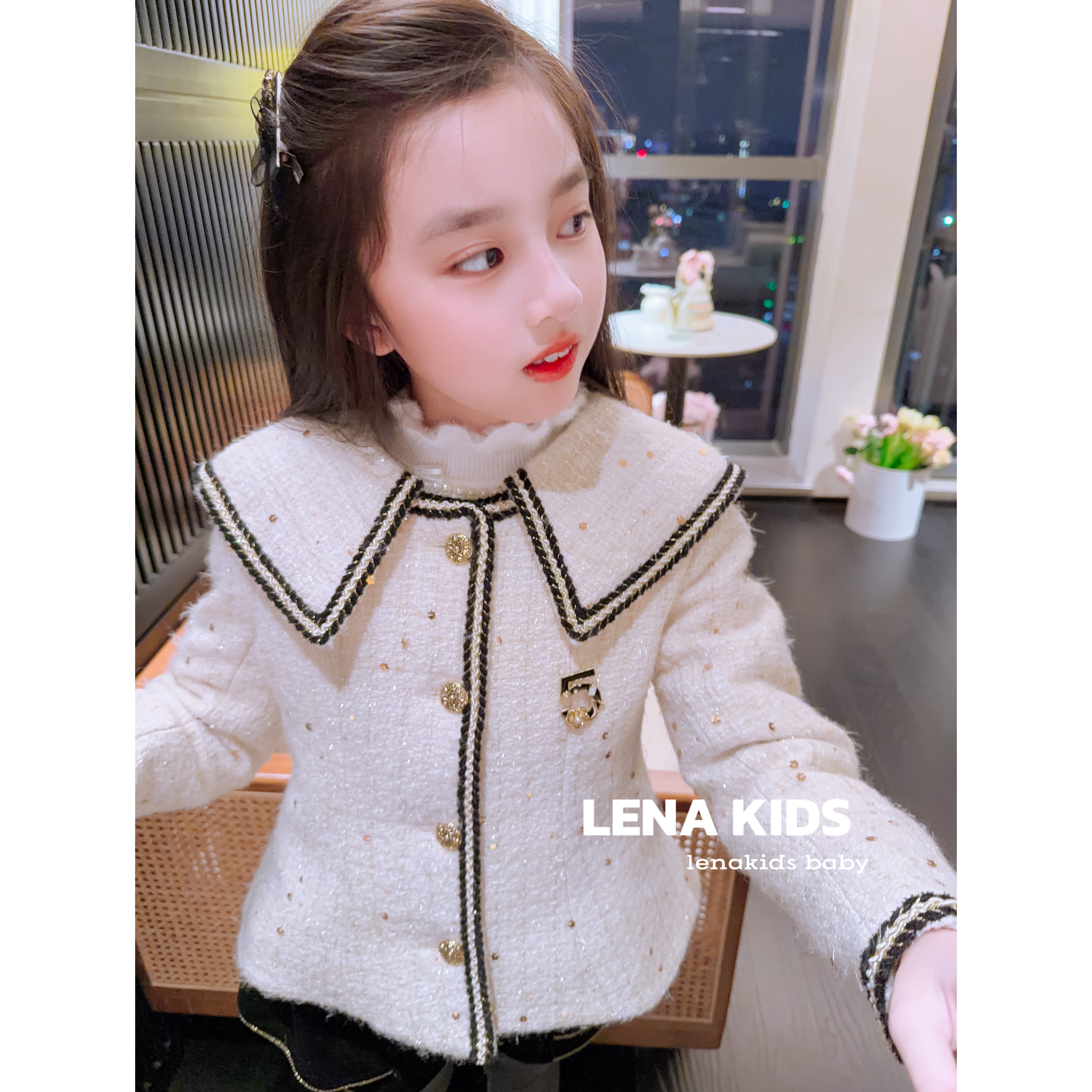 【现货】PP·Twinkle【羽绒小香风“羊毛金银丝粗花呢“套装】25110503