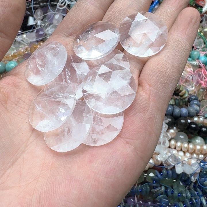 合金玛瑙/玉髓珠宝半成品一个25mm白水晶d z