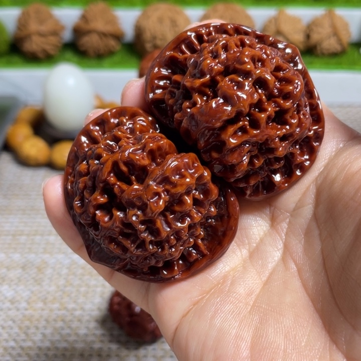 博***羽文玩核桃把件官帽