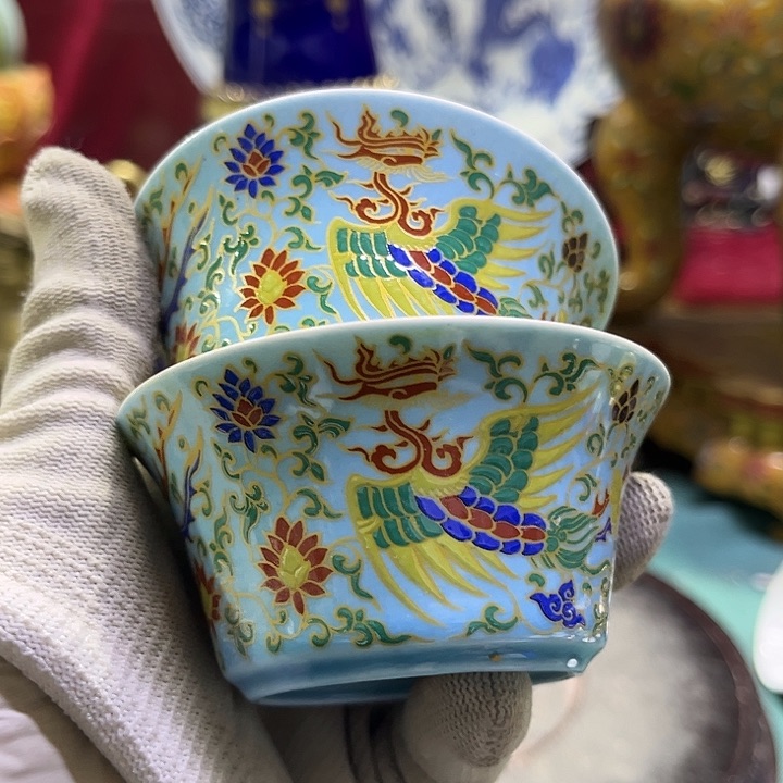 盖碗摆件摆件瓷器摆件