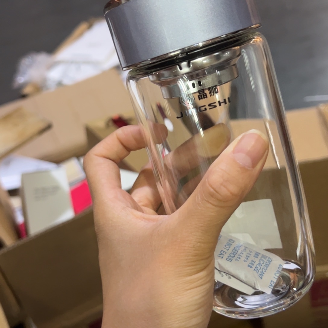 晶单层烫手玻璃杯380提环紫罗兰色