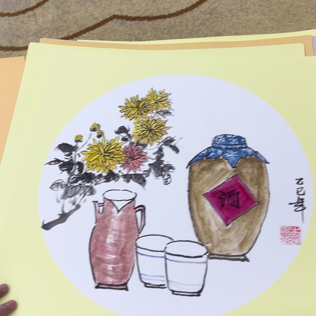 国画李名海卡纸童