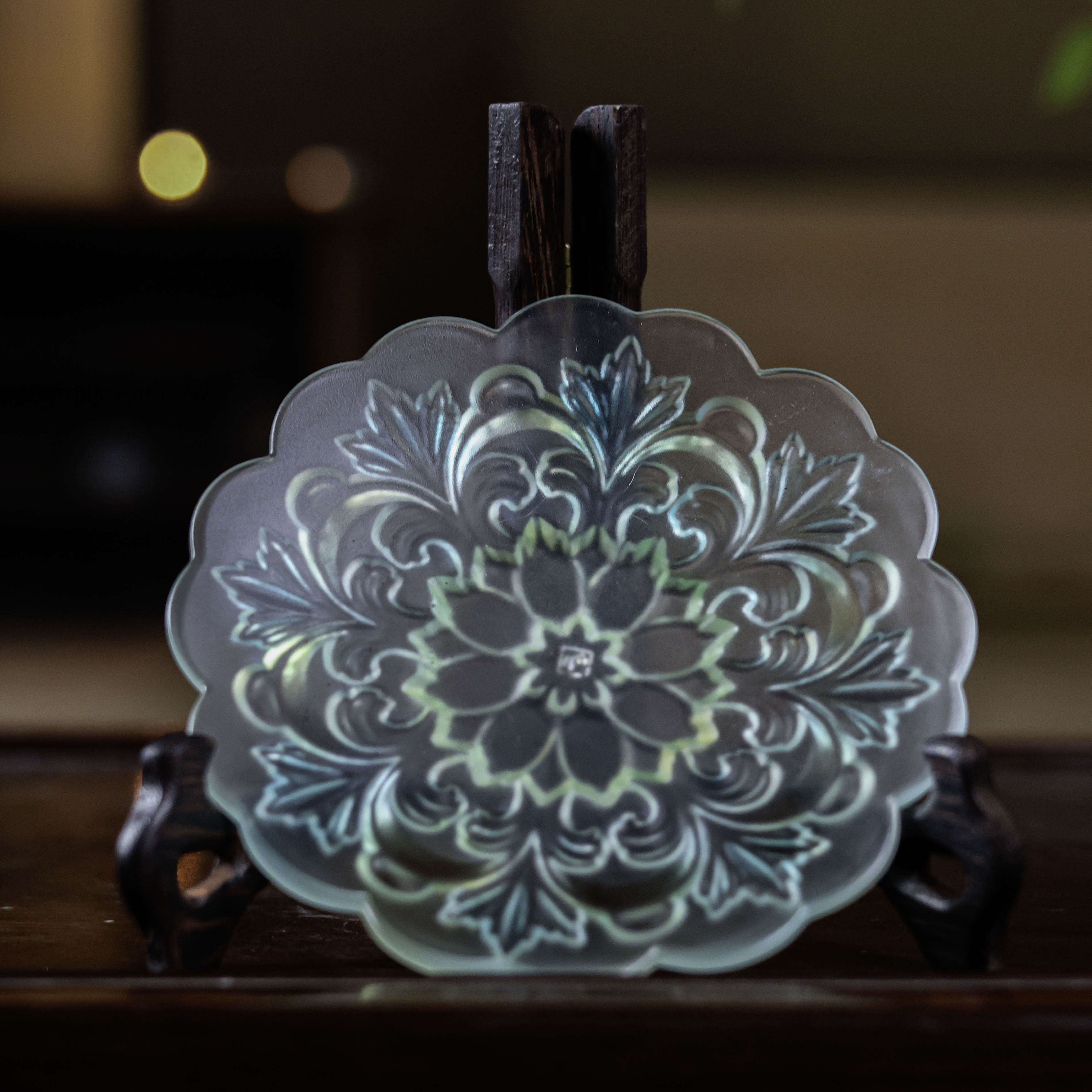 【陶珊居】十二花神瑶池花语托  直径：14cm（琉璃S0524）