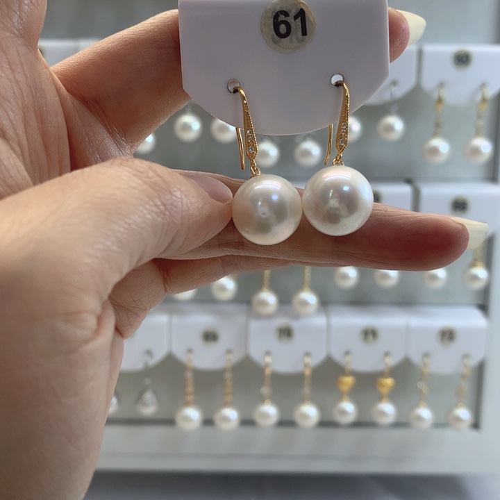 淡水珍珠耳饰银S925镶嵌