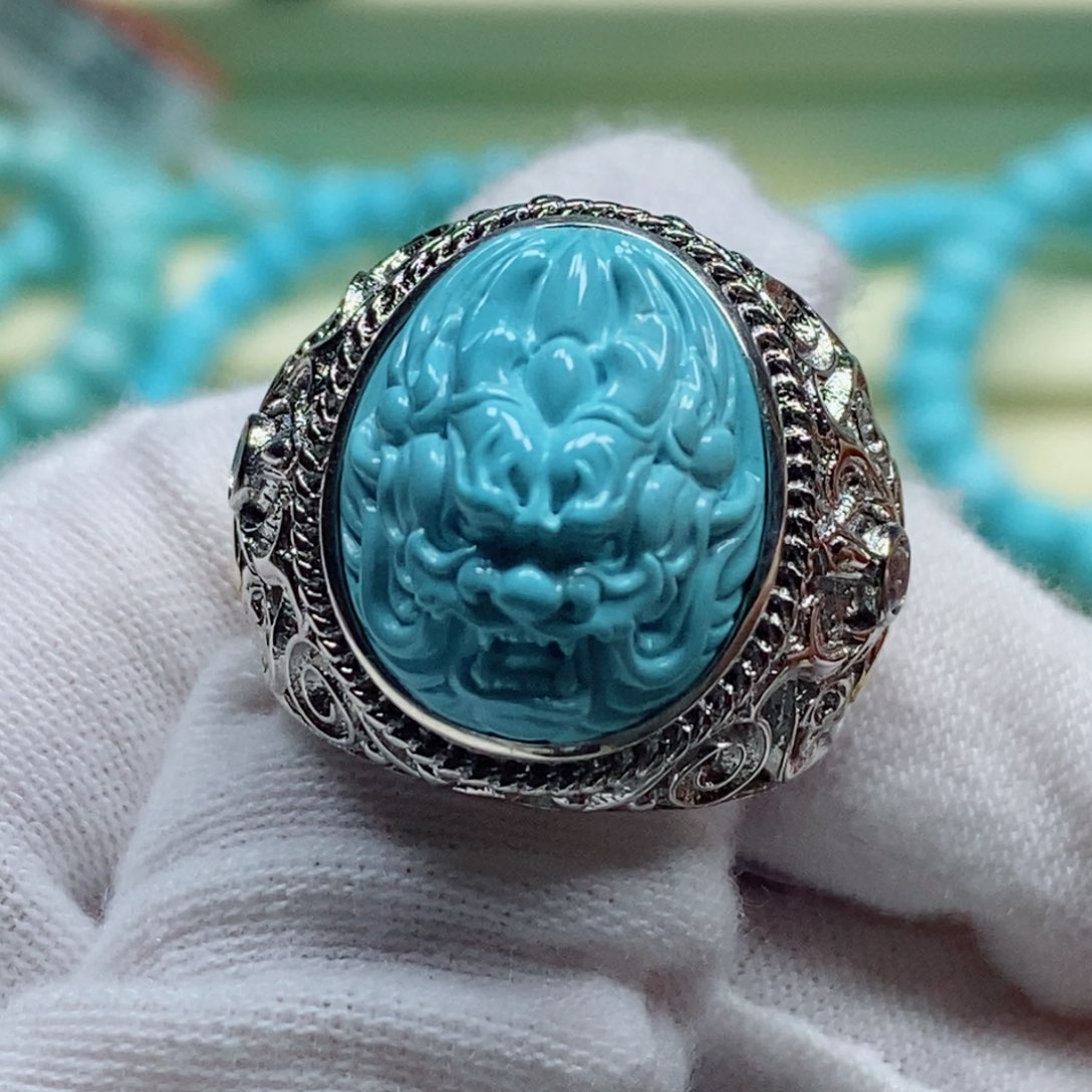 绿松石珠宝奇石银S925镶嵌