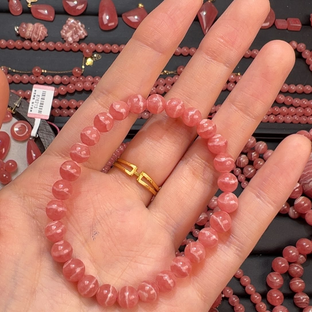 不***头菱锰矿（红纹石）未镶嵌手绳