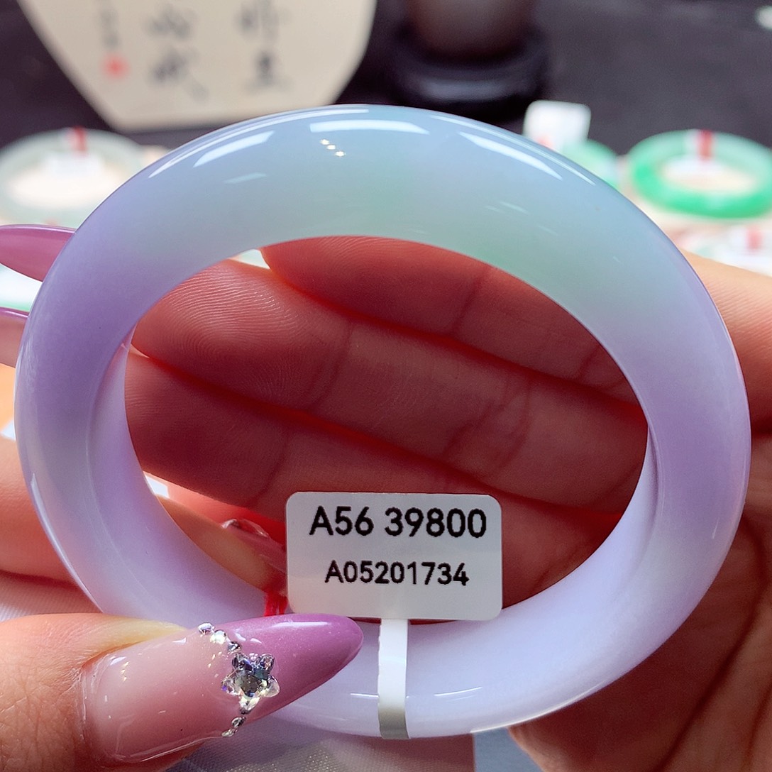 翡翠手镯未镶嵌泥鳅背1号66