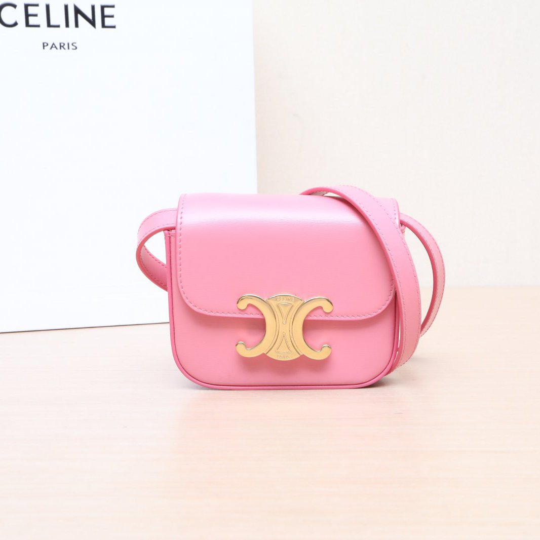 95新 Celine/思琳 黑黑精选 凯旋门金属锁扣 Mini 单肩包