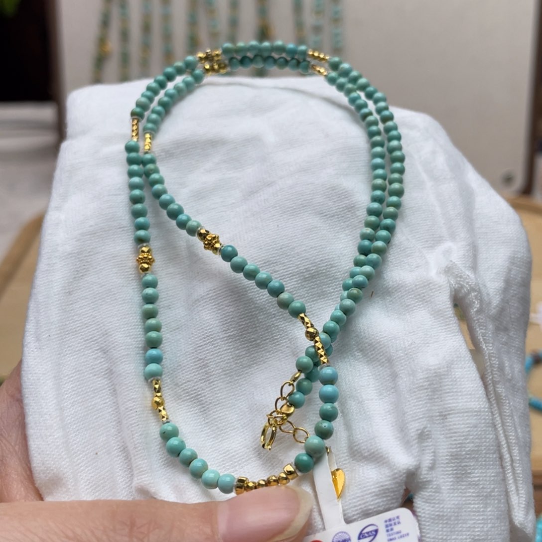 绿松石颈饰银S925镶嵌