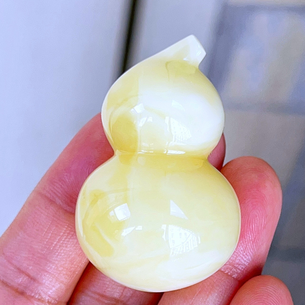 俄料浓白蜡立体葫芦