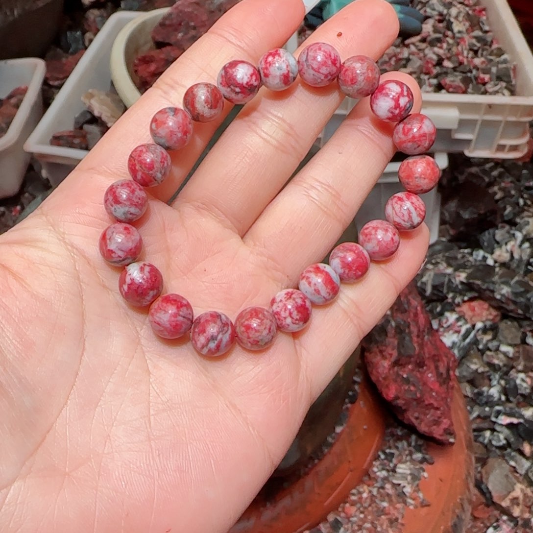 天然辰砂原石手串9