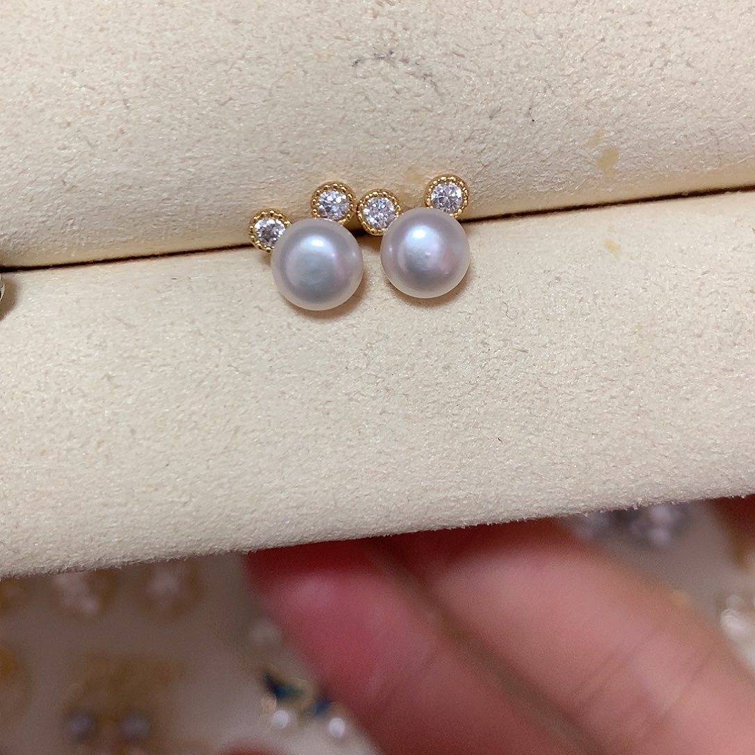 淡水珍珠耳饰合金