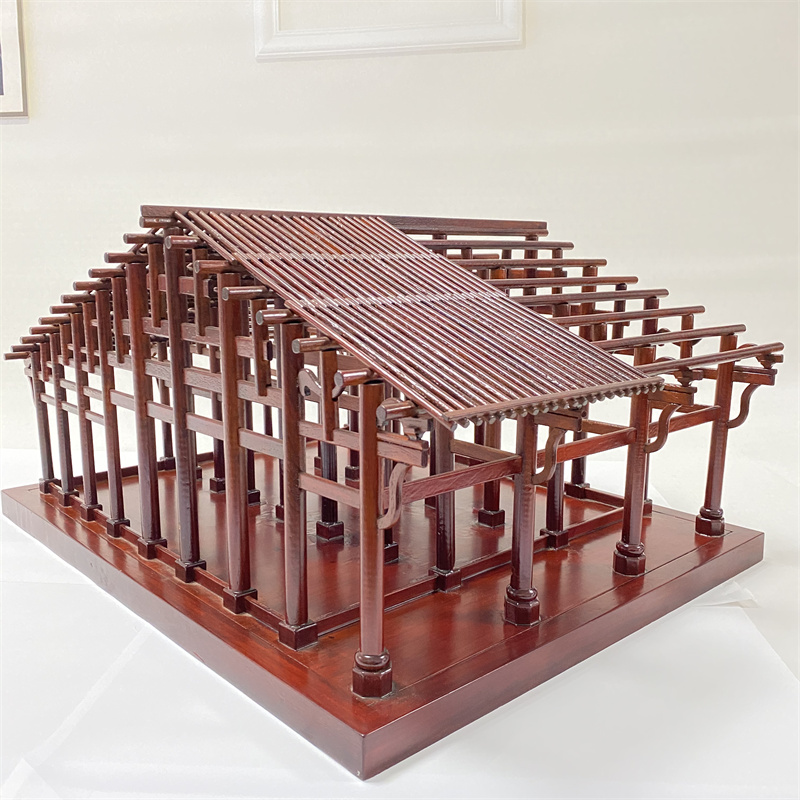 中式木雕古建筑模型穿斗式结构教学教具