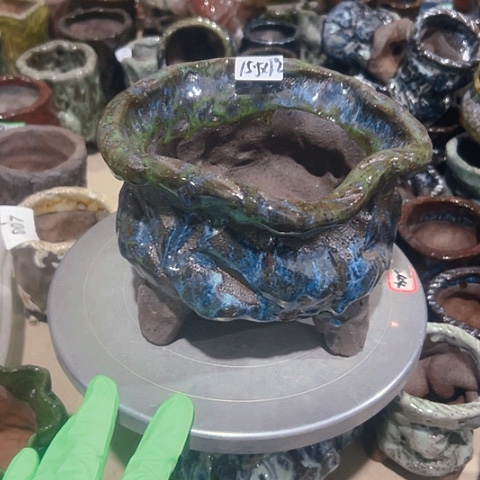 红陶粗陶花盆手工