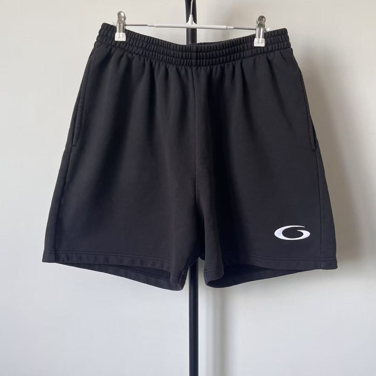 未使用 Balenciaga/巴黎世家 纯色斜口袋纯棉运动短裤 01028