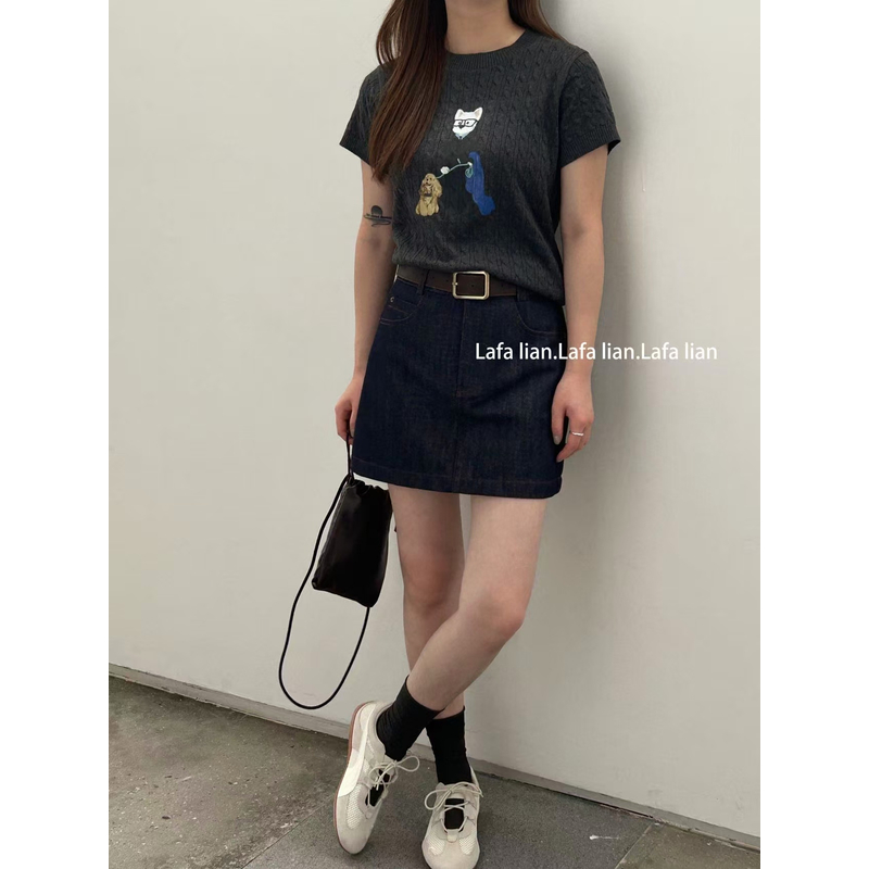 MM-8756拉链城市游牧风高腰辣妹风薄款设计感短裙半身裙