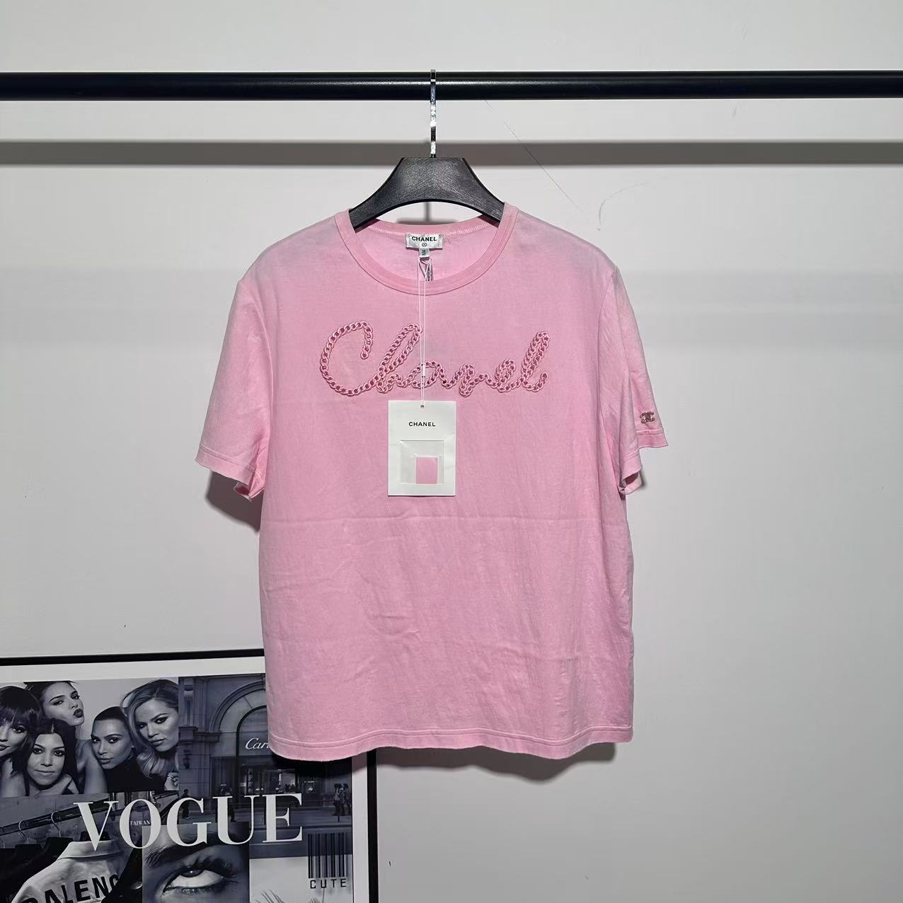 全新未使用 Chanel/香奈儿 香奈儿樱花粉短袖/38码