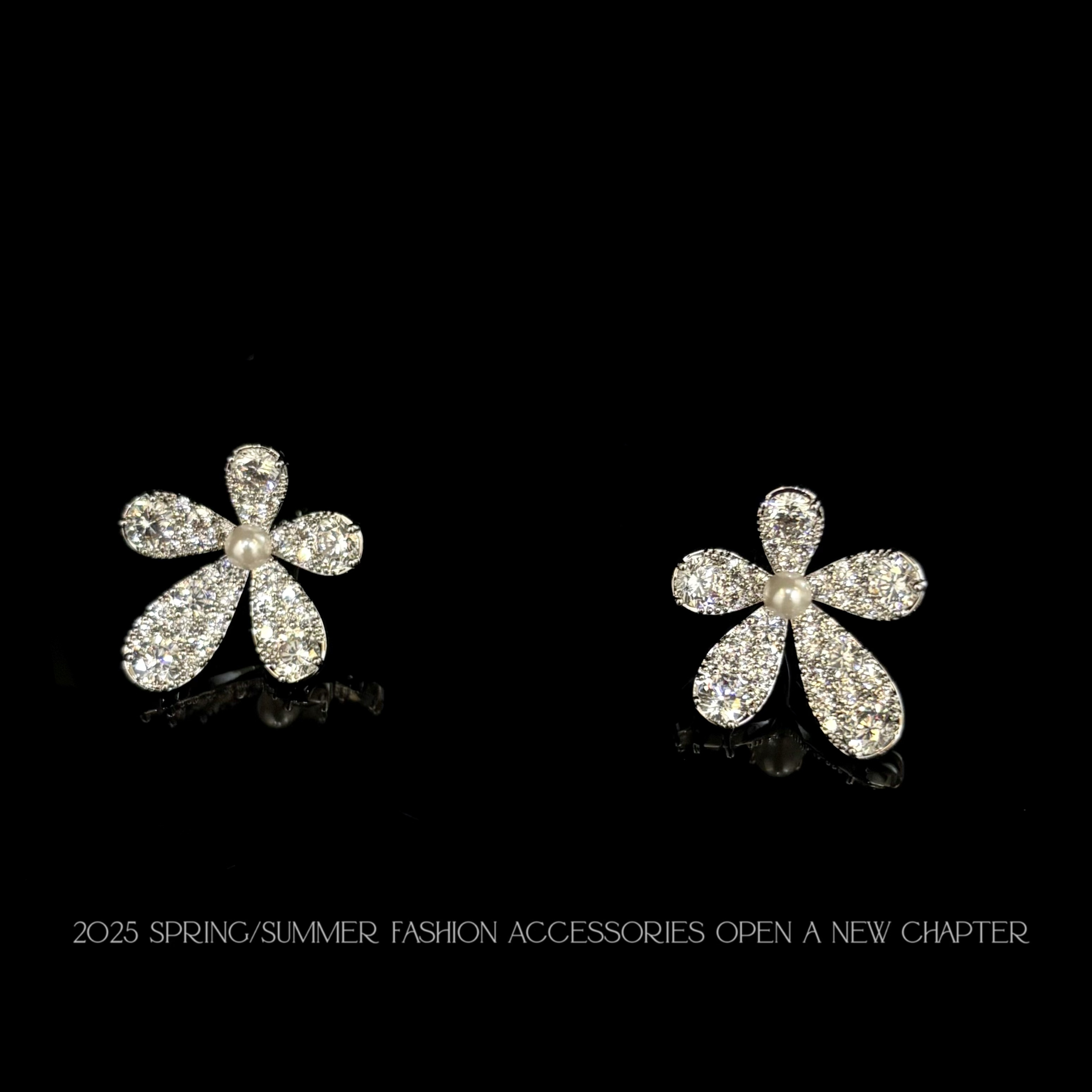 铜合金耳饰 镀K金 2025款C2431【冰川五花】BOBAOLI 耳钉