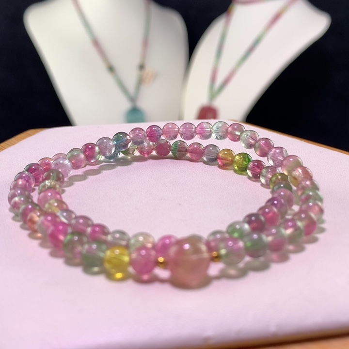 双色碧玺手链未镶嵌